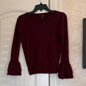J. Crew Deep Red Sweater with Flared Cuffs